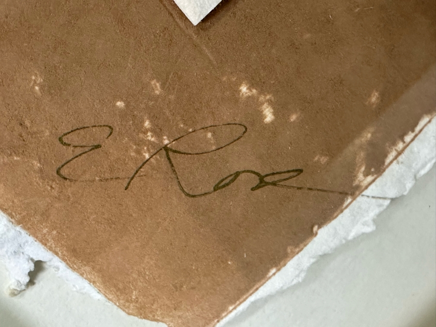 Original Abstract Paper Collage Framed Signed E. Rose 48 X 42.5 [Photo 6]