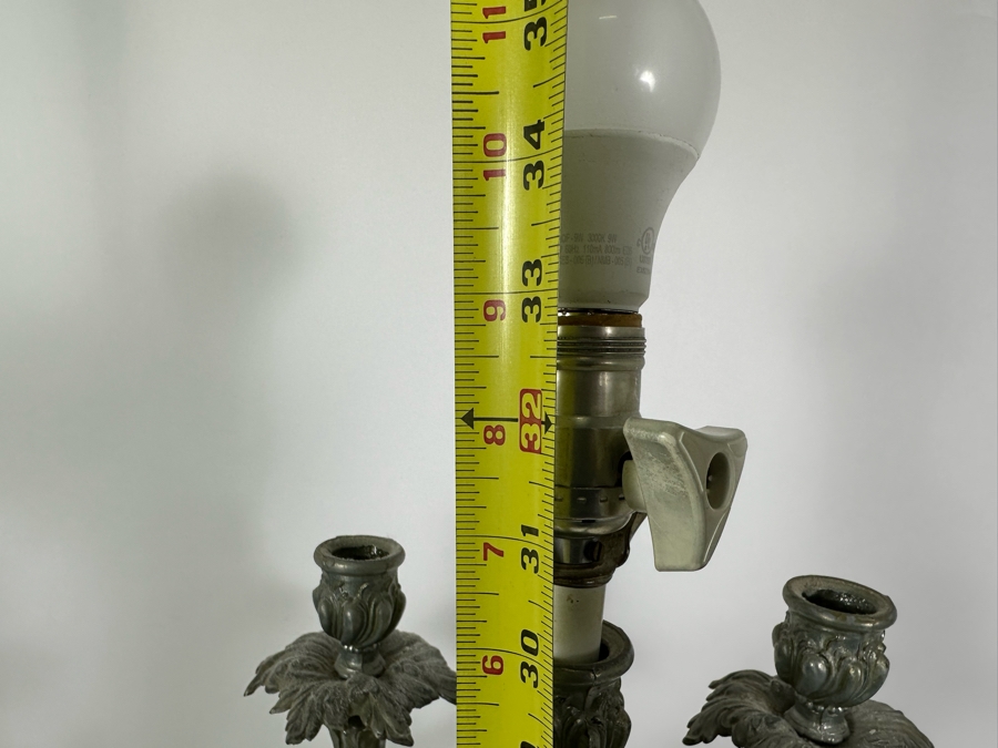 Vintage Metal Table Lamp With Cherub No Shade 33H [Photo 12]