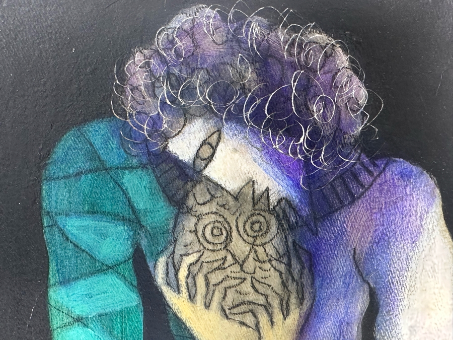 Antonio Guadalupe (B. 1942, Dominican Republic) Original Painting On Canvas Of Harlequin 16 X 20 [Photo 5]