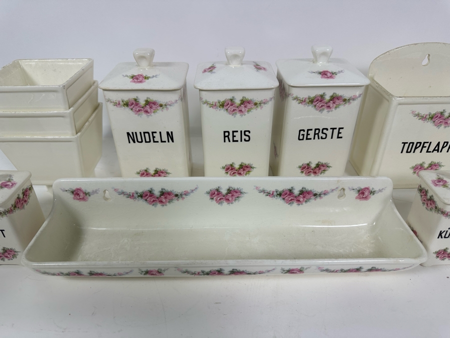 Vintage Max Roesler Rodach German Art Nouveau Earthenware Kitchen Set [Photo 4]