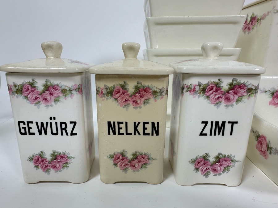 Vintage Max Roesler Rodach German Art Nouveau Earthenware Kitchen Set [Photo 8]