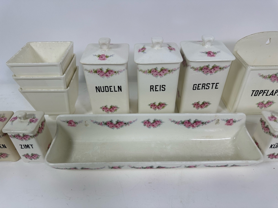 Vintage Max Roesler Rodach German Art Nouveau Earthenware Kitchen Set [Photo 9]