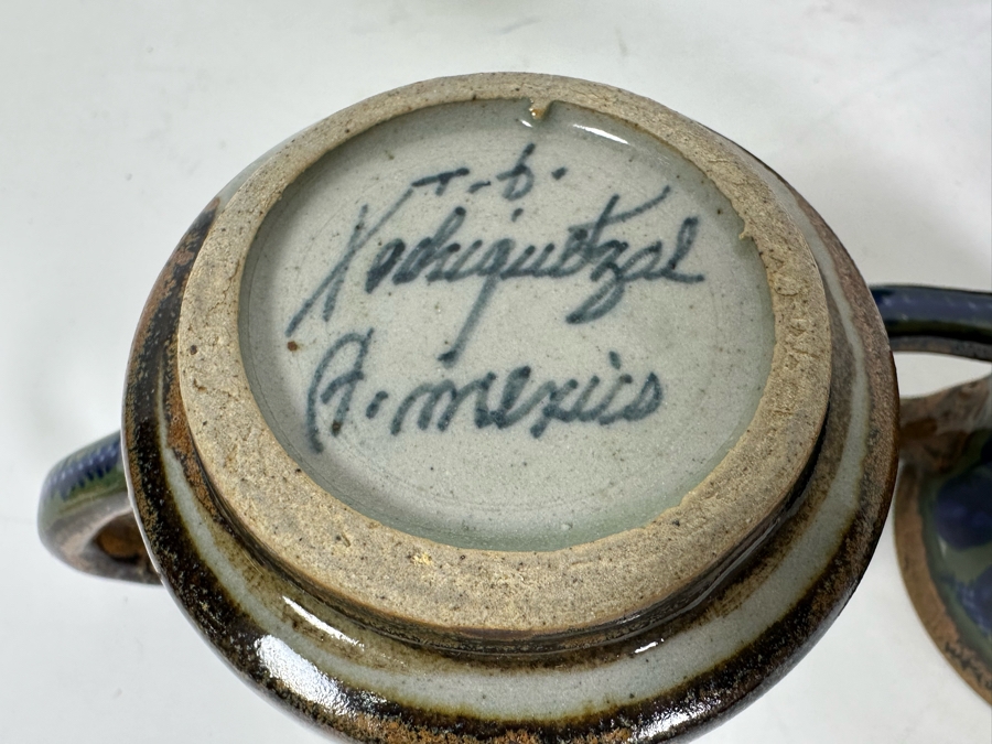 Xochiquetzal Mexico Ceramic Pottery Six Coffee Cups 3.5H [Photo 10]