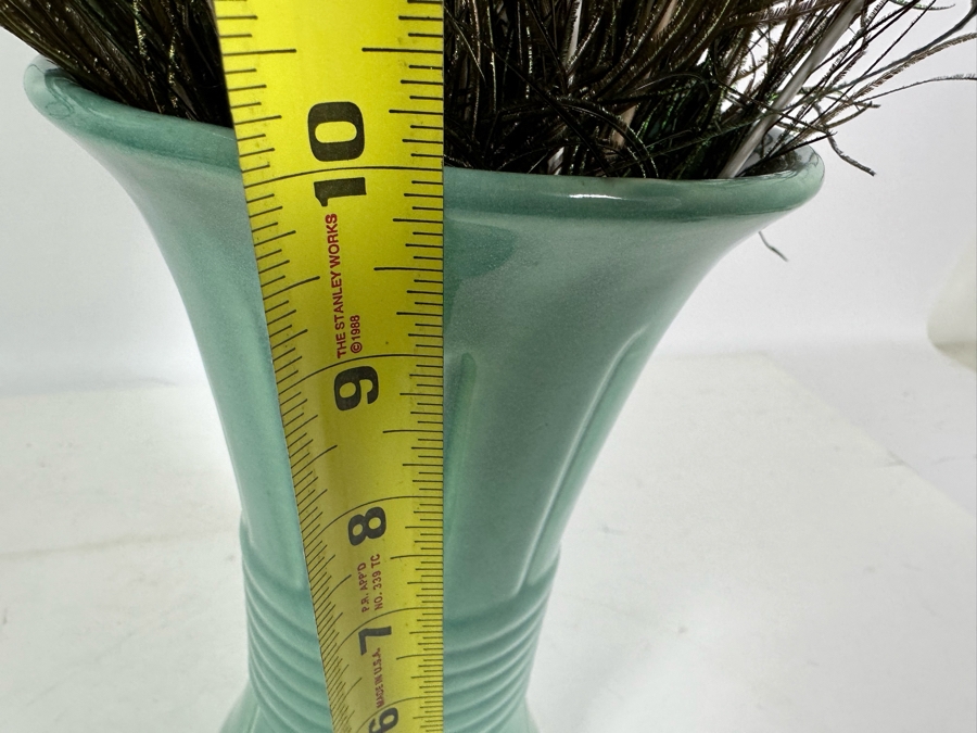 USA Pottery Vase 10H Filled With Peacock Feathers [Photo 6]