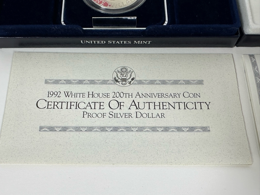 1992 White House 200th Anniversary Coin Proof Silver Dollar (90% Silver), 1991 USO Proof Silver Dollar (90% Silver) And 1999 Susan B. Anthony Proof Dollar Coin [Photo 10]