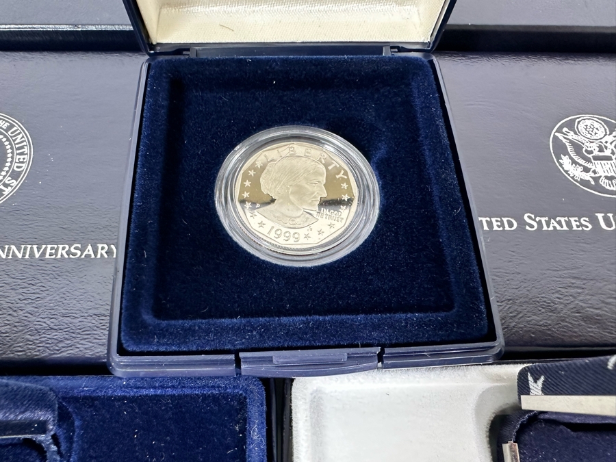 1992 White House 200th Anniversary Coin Proof Silver Dollar (90% Silver), 1991 USO Proof Silver Dollar (90% Silver) And 1999 Susan B. Anthony Proof Dollar Coin [Photo 13]