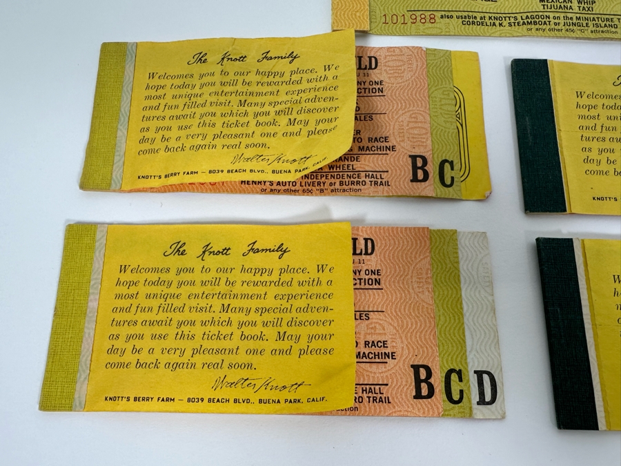 Five Partially Used Knott's Berry Farm Amusement Park Ticket Books [Photo 14]