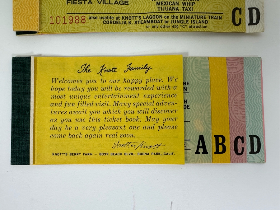 Five Partially Used Knott's Berry Farm Amusement Park Ticket Books [Photo 3]
