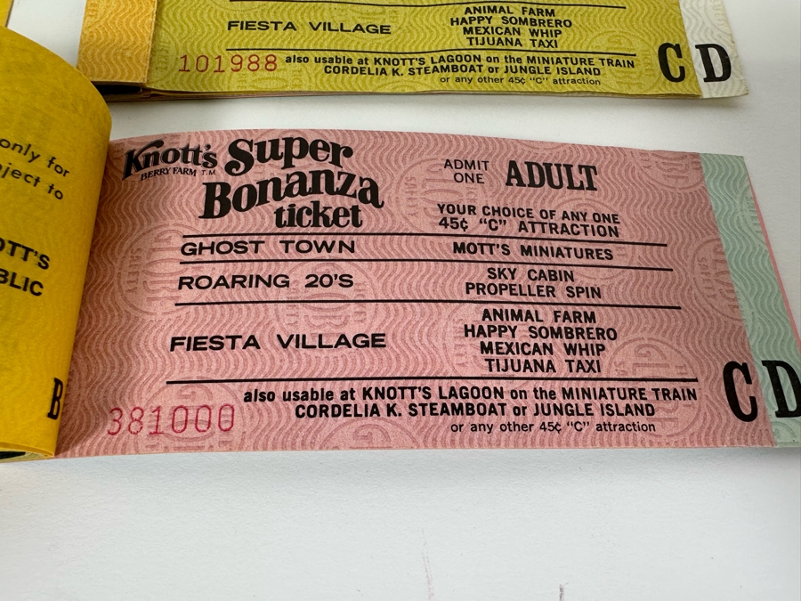 Five Partially Used Knott's Berry Farm Amusement Park Ticket Books [Photo 8]