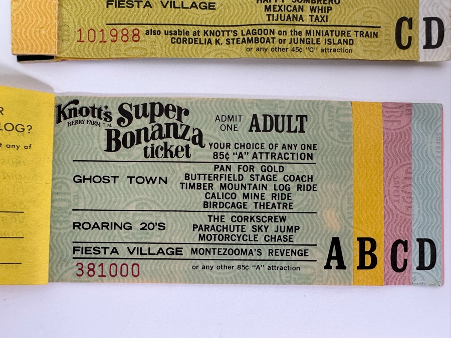 Five Partially Used Knott's Berry Farm Amusement Park Ticket Books [Photo 4]