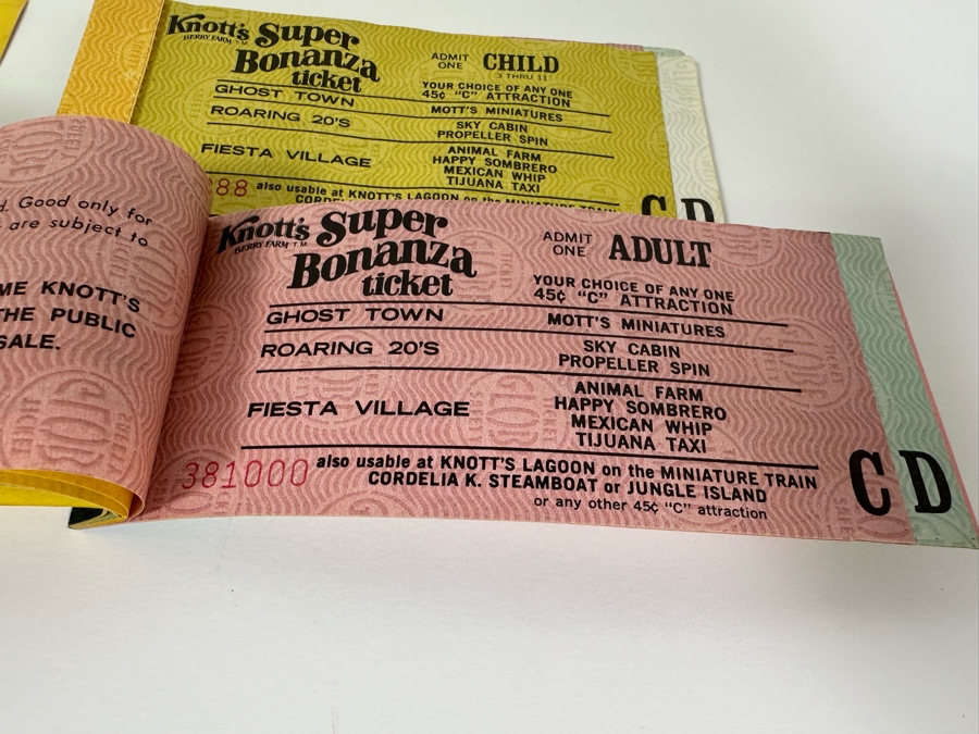 Five Partially Used Knott's Berry Farm Amusement Park Ticket Books [Photo 9]