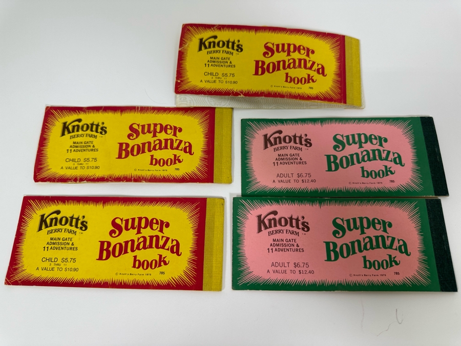 Five Partially Used Knott's Berry Farm Amusement Park Ticket Books [Photo 16]