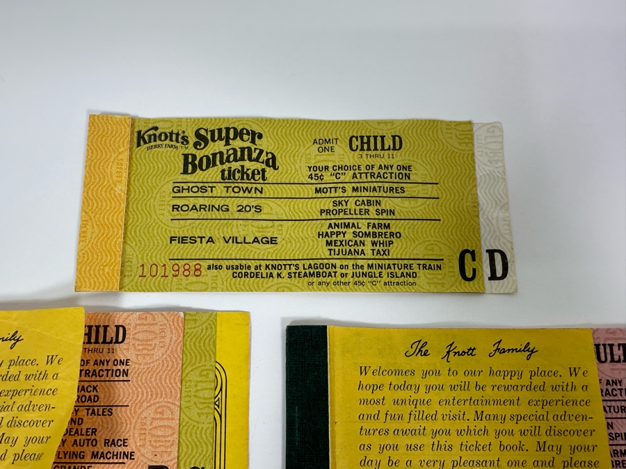 Five Partially Used Knott's Berry Farm Amusement Park Ticket Books [Photo 15]