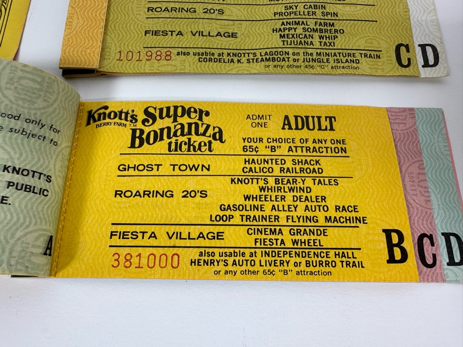 Five Partially Used Knott's Berry Farm Amusement Park Ticket Books [Photo 6]