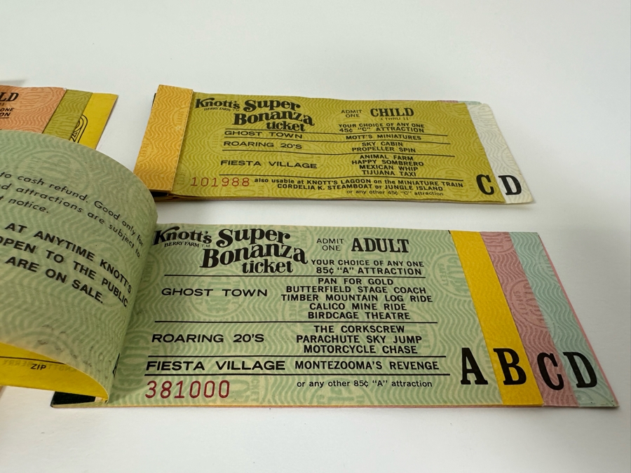Five Partially Used Knott's Berry Farm Amusement Park Ticket Books [Photo 5]