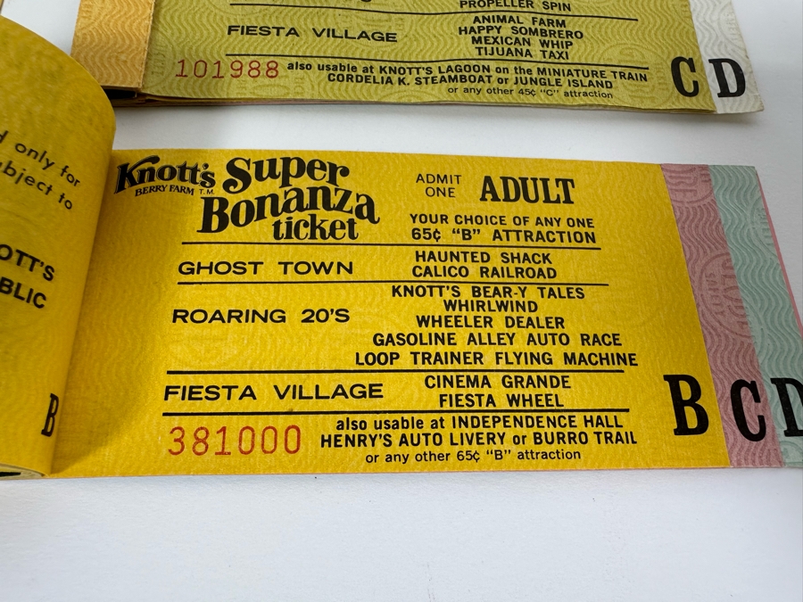 Five Partially Used Knott's Berry Farm Amusement Park Ticket Books [Photo 7]