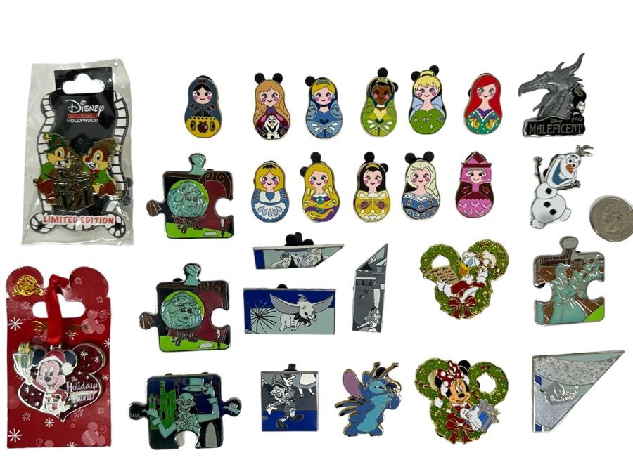 Collection Of Vintage Disneyland Trading Pins