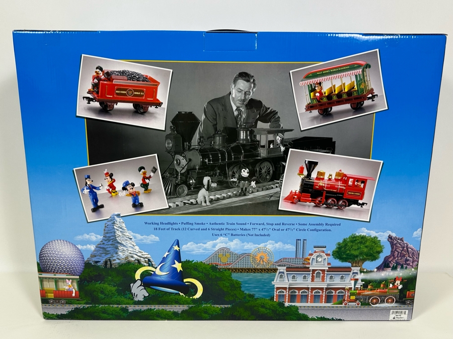 Vintage Disney Railroad Train Set Sold At Disneyland Resort New In Box Excellent Condition 25W X 18.5H X 6.5D [Photo 12]