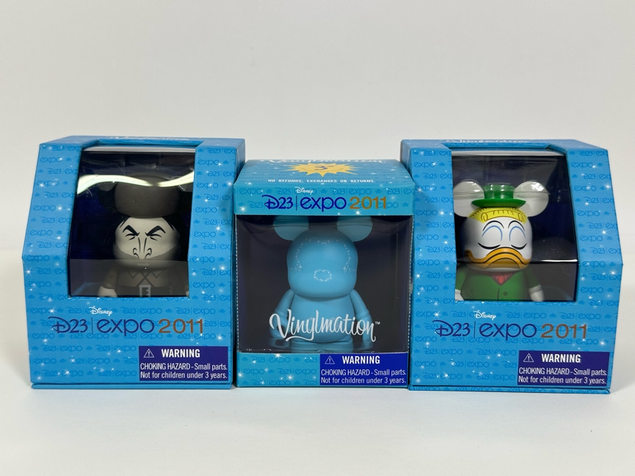 Set Of Three Vinylmation D23 Expo 2001 Disney 3' Vinyl Figures New In Boxes [Photo 2]