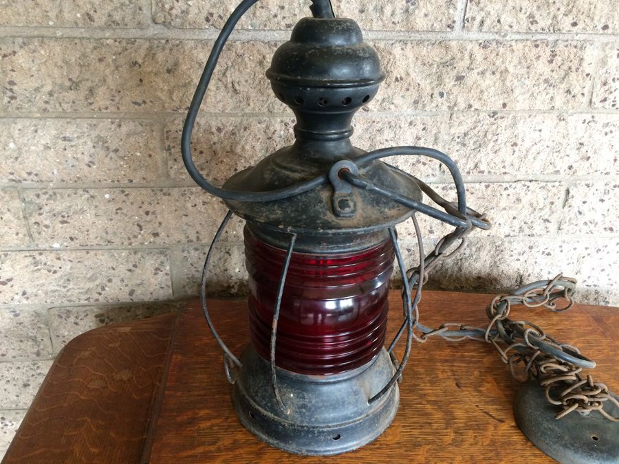 Electrified Red Lantern Light Fixture [Photo 2]