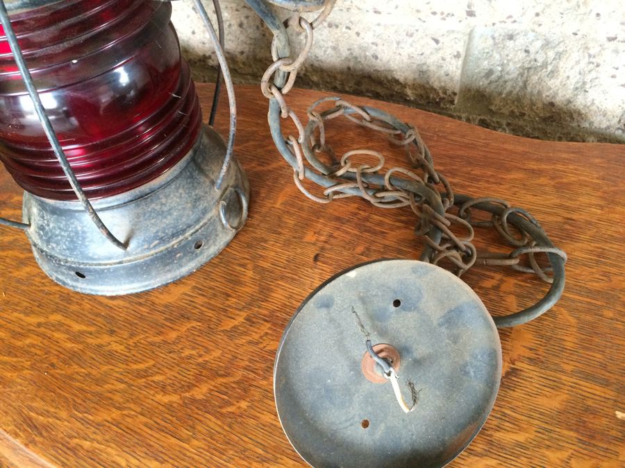 Electrified Red Lantern Light Fixture [Photo 6]