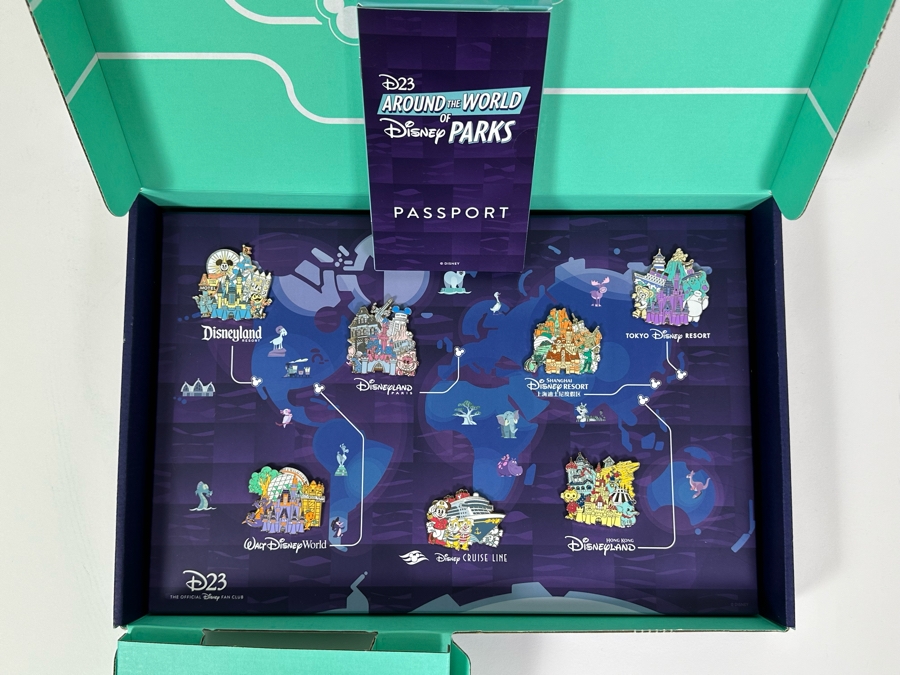 D23 Around The World Of Disney Parks Fan Club Disney Trading Pins Set With Box 16W X 10.5D X 1.75H [Photo 5]