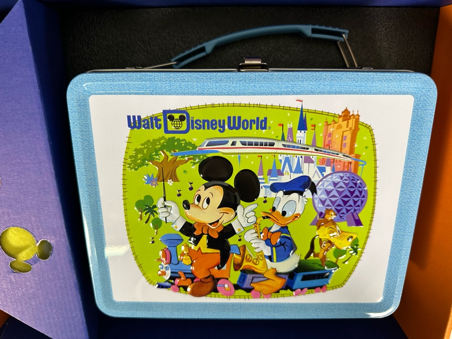 D23 2021 Gold Member Collector Set From The Official Disney Fan Club With Walt Disney World Metal Lunch Pail Box, Ephemera And Pennant With Original Box 14.5W X 10.5D X 4H [Photo 9]