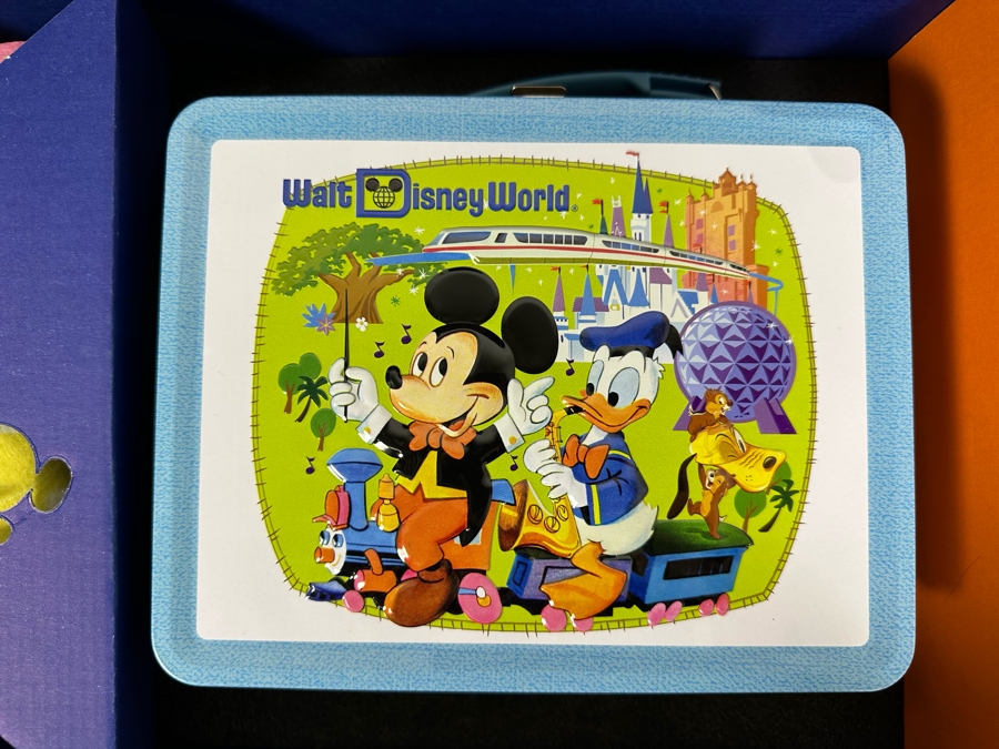 D23 2021 Gold Member Collector Set From The Official Disney Fan Club With Walt Disney World Metal Lunch Pail Box, Ephemera And Pennant With Original Box 14.5W X 10.5D X 4H [Photo 8]