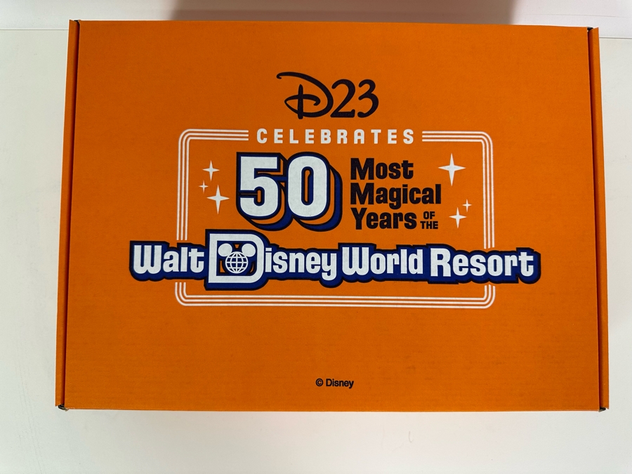 D23 2021 Gold Member Collector Set From The Official Disney Fan Club With Walt Disney World Metal Lunch Pail Box, Ephemera And Pennant With Original Box 14.5W X 10.5D X 4H [Photo 3]