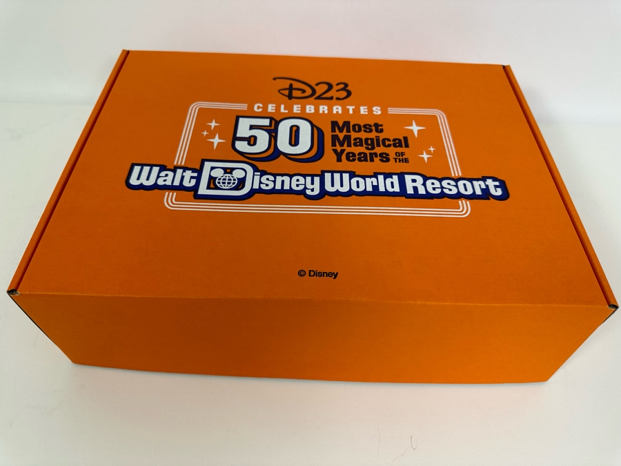 D23 2021 Gold Member Collector Set From The Official Disney Fan Club With Walt Disney World Metal Lunch Pail Box, Ephemera And Pennant With Original Box 14.5W X 10.5D X 4H [Photo 4]