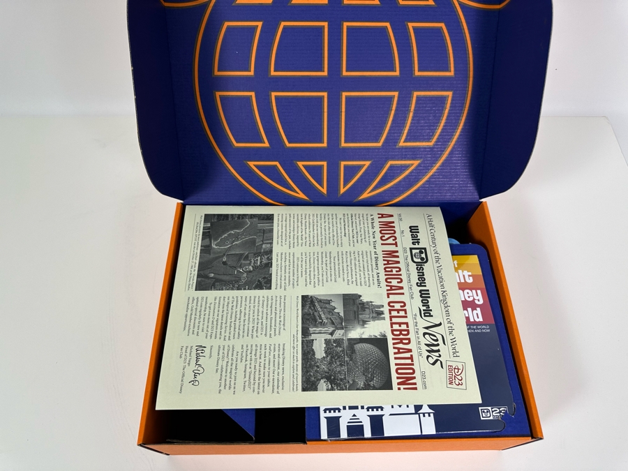 D23 2021 Gold Member Collector Set From The Official Disney Fan Club With Walt Disney World Metal Lunch Pail Box, Ephemera And Pennant With Original Box 14.5W X 10.5D X 4H [Photo 5]