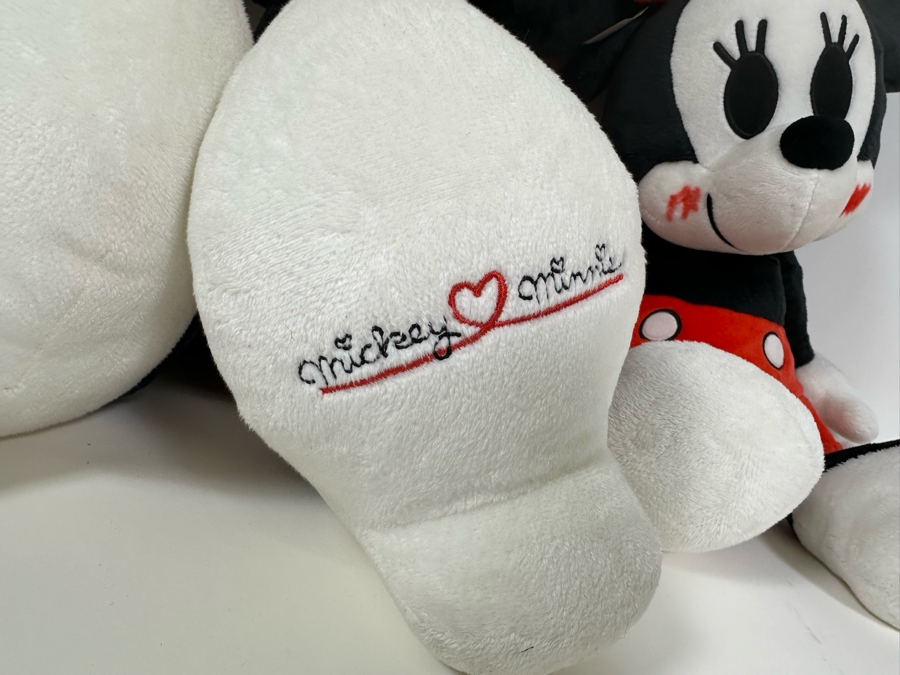 Japanese Walt Disney Small Mickey Mouse Plush 18H, Small Minnie Mouse Plush And Large Minnie Mouse Plush 27H Titled Love Love Mickey & Minnie By Nakajima [Photo 5]