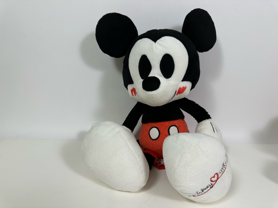 Japanese Walt Disney Small Mickey Mouse Plush 18H, Small Minnie Mouse Plush And Large Minnie Mouse Plush 27H Titled Love Love Mickey & Minnie By Nakajima [Photo 7]