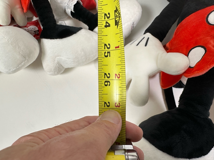 Japanese Walt Disney Small Mickey Mouse Plush 18H, Small Minnie Mouse Plush And Large Minnie Mouse Plush 27H Titled Love Love Mickey & Minnie By Nakajima [Photo 13]