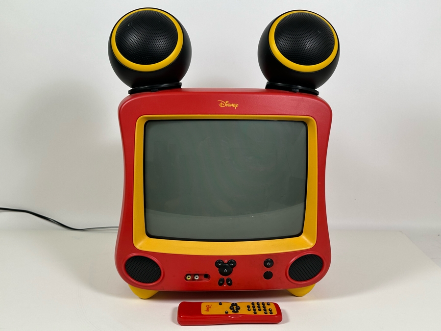 Vintage Disney Television TV Set With Mickey Mouse Ear Speakers And Remote Model DT1300-C 2003 16W X 15D X 21H [Photo 3]