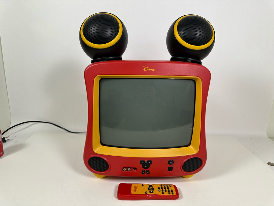Vintage Disney Television TV Set With Mickey Mouse Ear Speakers And Remote Model DT1300-C 2003 16W X 15D X 21H [Photo 4]