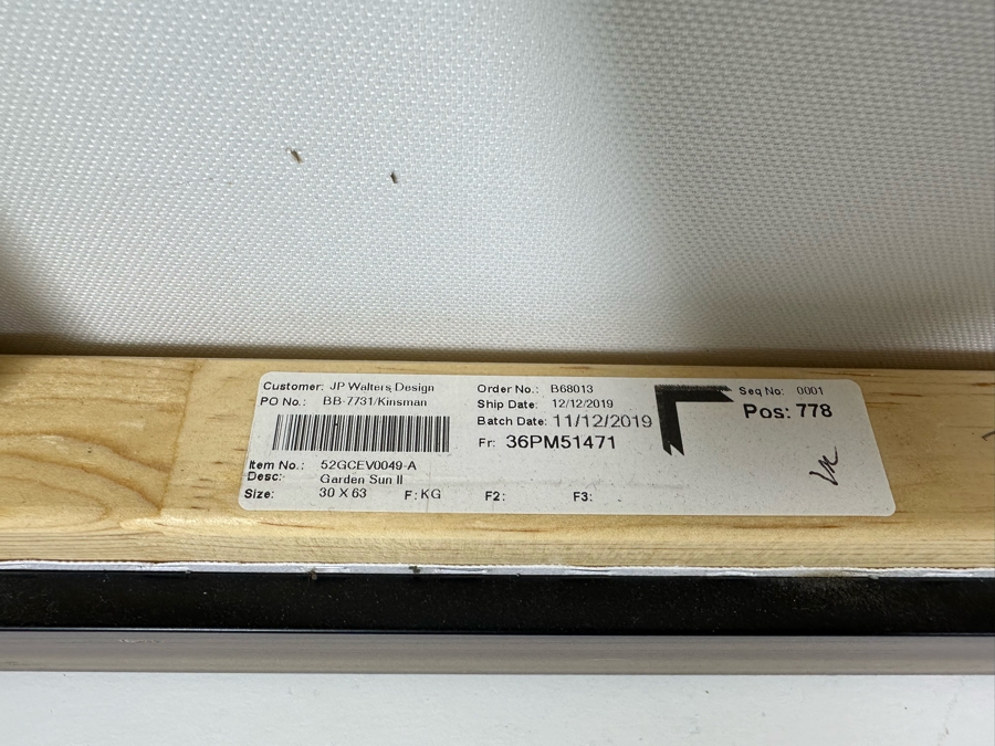 Large Canvas Print Titled 'Garden Sun II' 30 X 63 Framed [Photo 7]