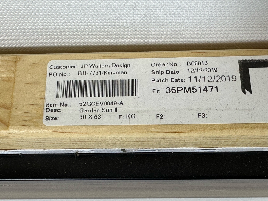 Large Canvas Print Titled 'Garden Sun II' 30 X 63 Framed [Photo 9]