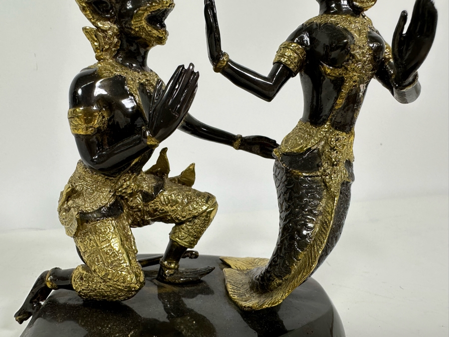 Vintage Gilt Metal Thailand Statue Figures 6W X 8H [Photo 6]
