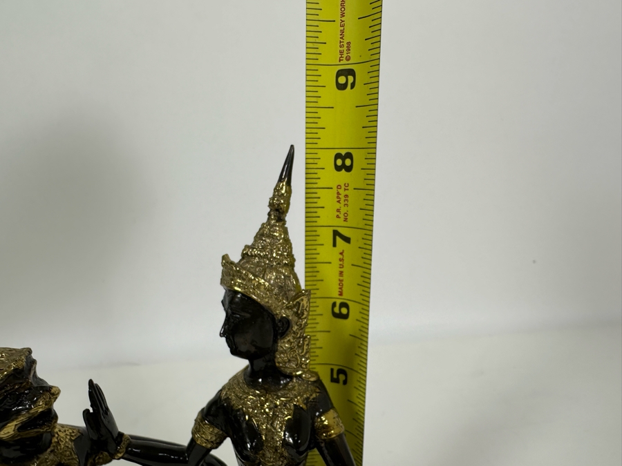 Vintage Gilt Metal Thailand Statue Figures 6W X 8H [Photo 10]
