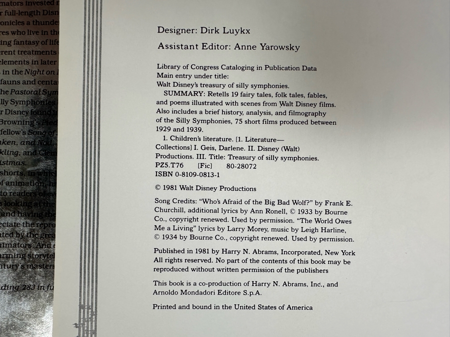 Vintage 1981 Hardcover Book Walt Disney's Treasury Of Stories From Silly Symphonies [Photo 4]