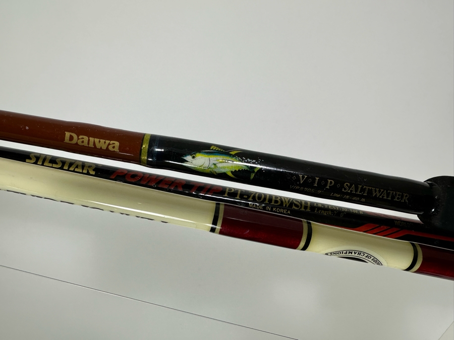 Three Salt Water Fishing Reels / Poles Including A Penn Senator 113HLW Fishing Reel With Rod & Daiwa 7700A Fishing Reel With Rod [Photo 10]