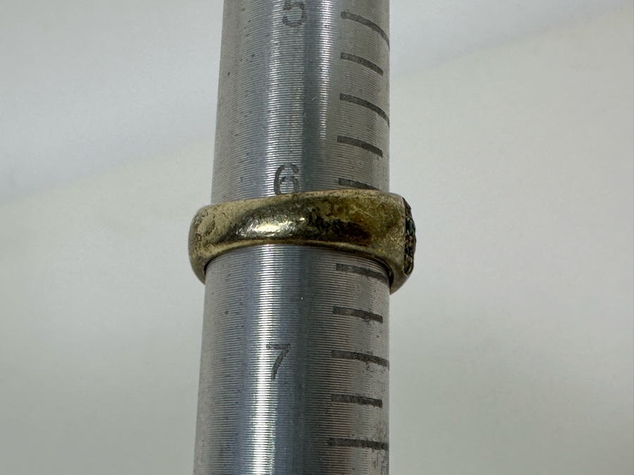 Sterling Silver Emerald Ring Size 6.25 3.6g Missing Several Emerald Stones [Photo 7]