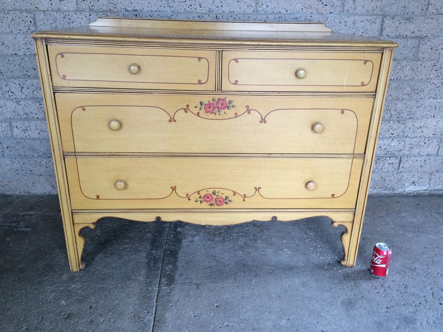 Vintage Hand Painted Chest of Drawers - Karpen Furniture