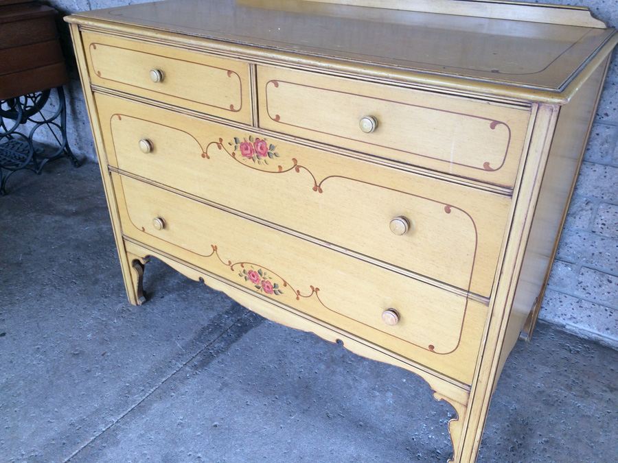 Vintage Hand Painted Chest of Drawers - Karpen Furniture [Photo 5]