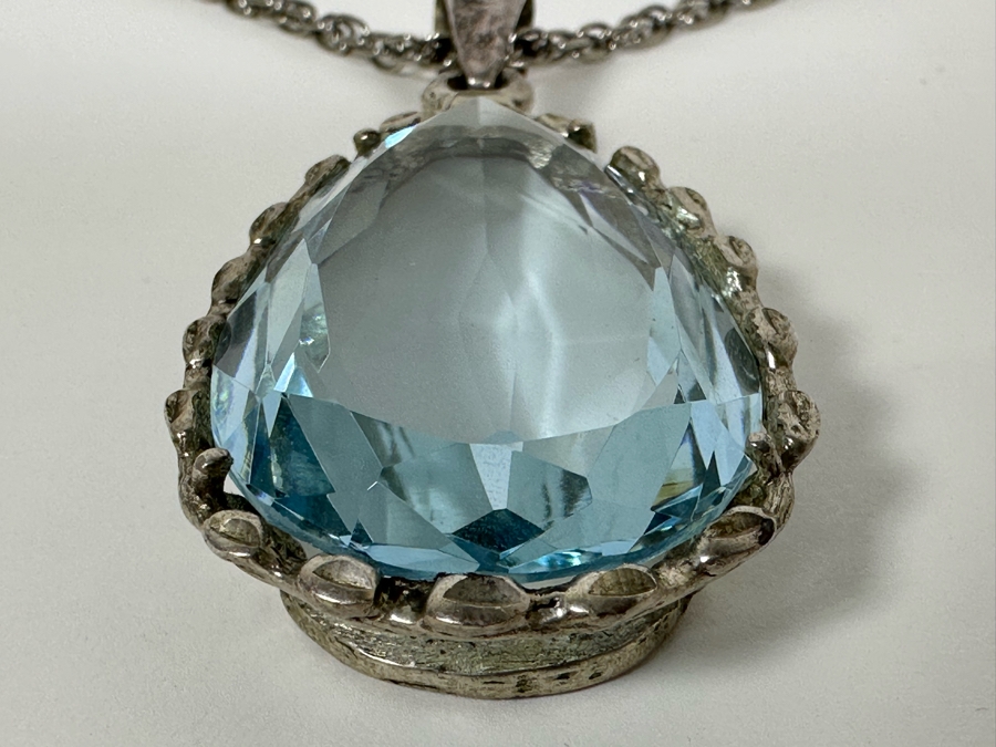 Statement Sterling Silver Pendant With Sterling Silver 26' Chain Necklace 35.4g [Photo 5]