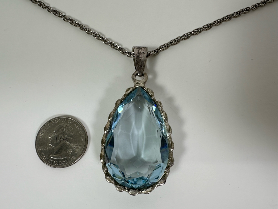 Statement Sterling Silver Pendant With Sterling Silver 26' Chain Necklace 35.4g [Photo 11]