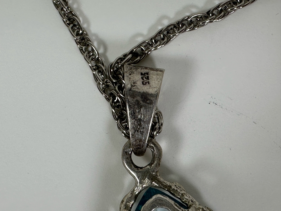 Statement Sterling Silver Pendant With Sterling Silver 26' Chain Necklace 35.4g [Photo 8]