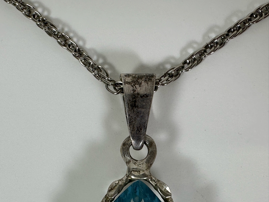 Statement Sterling Silver Pendant With Sterling Silver 26' Chain Necklace 35.4g [Photo 7]