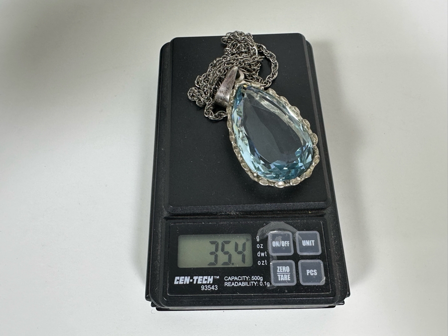 Statement Sterling Silver Pendant With Sterling Silver 26' Chain Necklace 35.4g [Photo 16]